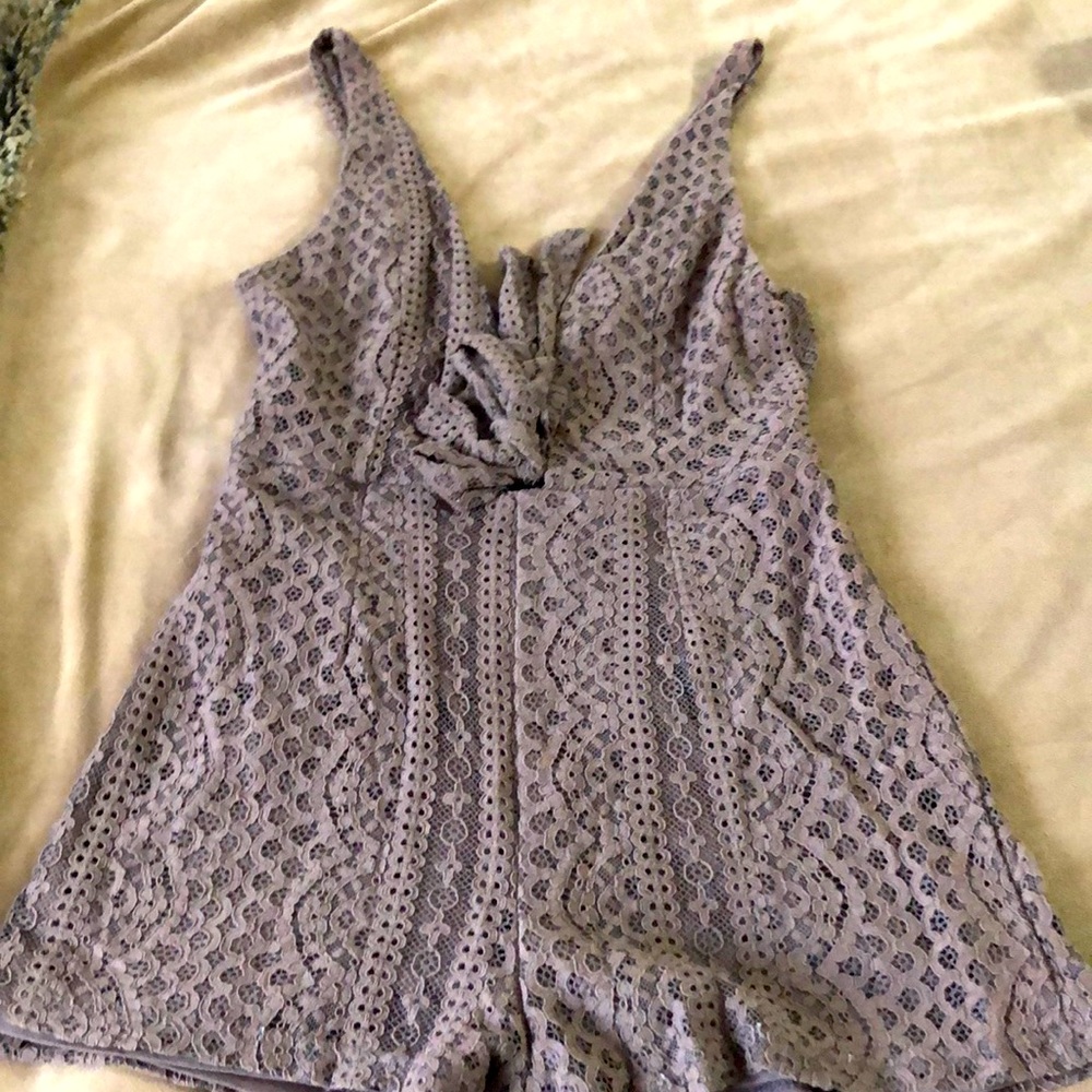 Brown Lace Romper